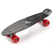 PLASTIC SKATEBOARD METEOR black/red/silver