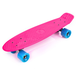 PLASTIC SKATEBOARD METEOR pink/neon blue/violet