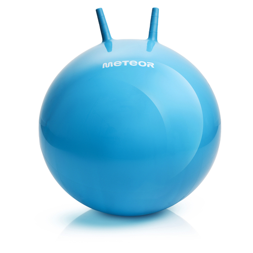 BOUNCY BALL METEOR 55 cm WITH HORN-SHAPED HANDLES blue