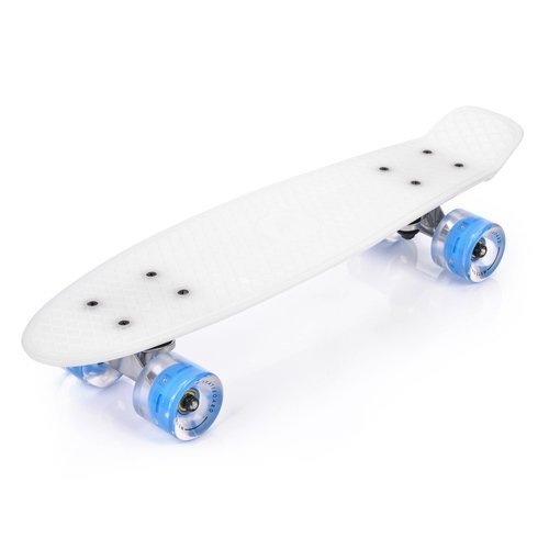 PLASTIC SKATEBOARD METEOR WITH LED WHEELS transparent