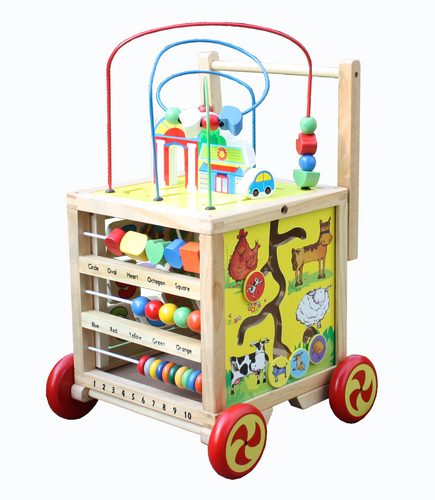 Wooden Walker – manupulative cube multicolour