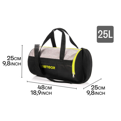 Torba fitness Meteor Siggy 25 l szary melanż/neonowy zielony