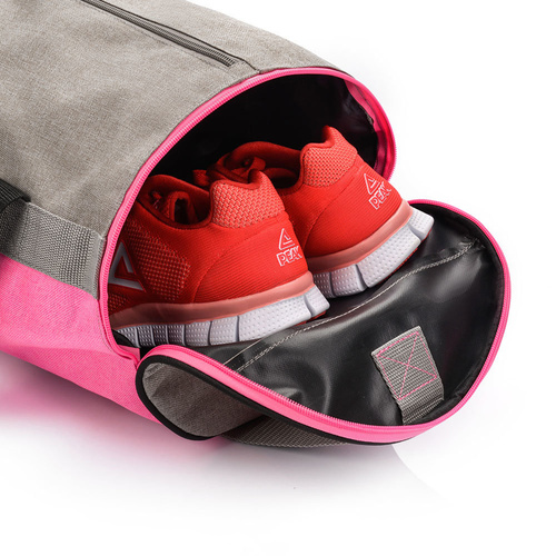 Torba fitness Meteor Siggy 25 l jasnoszary/różowy