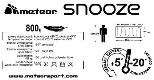 Śpiwór Meteor Snooze szary