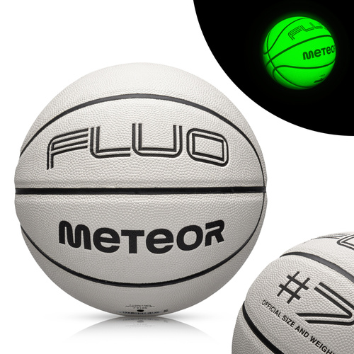 Piłka koszykowa Meteor Fluo biały/neonowy zielony 7