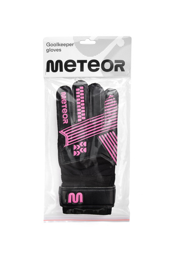 Rękawice bramkarskie Meteor Catch 4 czarny/różowy