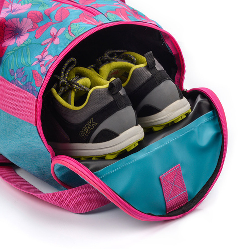 Torba fitness Meteor Siggy 25 l niebieski/różowy kwiaty