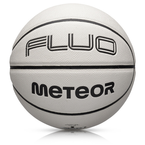 Piłka koszykowa Meteor Fluo biały/neonowy zielony 7