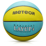 Piłka koszykowa Meteor Layup 4 żółty/niebieski