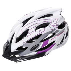 Kask rowerowy Meteor Gruver M 55-58 cm biały/szary/bakłażanowy