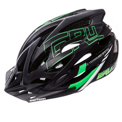 Kask rowerowy Meteor Gruver M 55-58 cm czarny/zielony