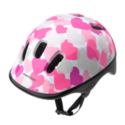 Kask rowerowy Meteor KS06 S 48-52 cm Pink hearts