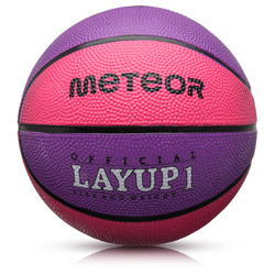 Piłka koszykowa Meteor Layup 1 różowy/fioletowy