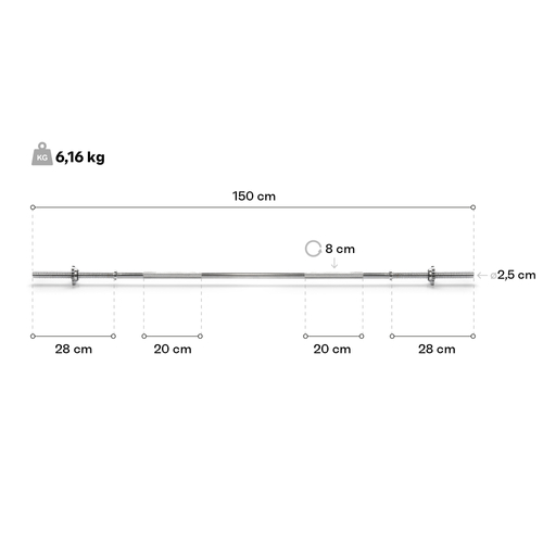 Gryf prosty 150cm Meteor