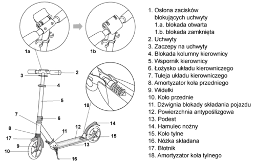 Hulajnoga Meteor City Titan czarny