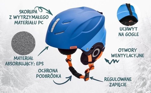 Kask narciarski Meteor Lumi L 58-61 cm niebieski/granatowy