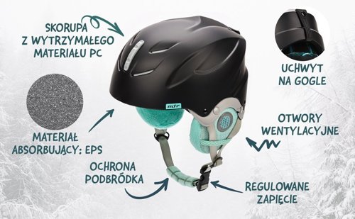 Kask narciarski Meteor Lumi M 55-58 cm miętowy/czarny