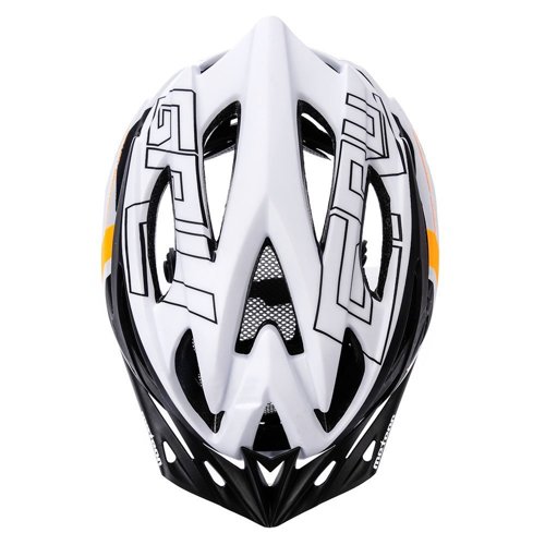 Kask rowerowy Meteor Gruver M 55-58 cm biały/czarny/pomarańczowy