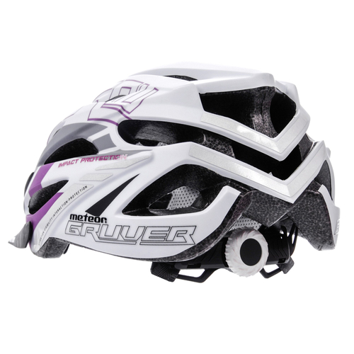 Kask rowerowy Meteor Gruver M 55-58 cm biały/szary/bakłażanowy