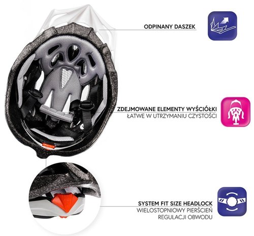 Kask rowerowy Meteor MV29 Drizzle M 55-58 cm biały/szary