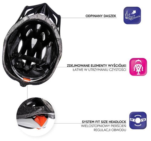 Kask rowerowy Meteor MV29 Unrest L 58-61 cm czarny/biały