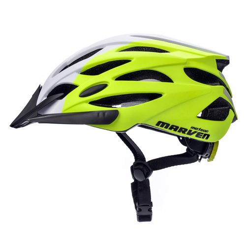 Kask rowerowy Meteor Marven L 58-61 cm szary/biały/limonkowy