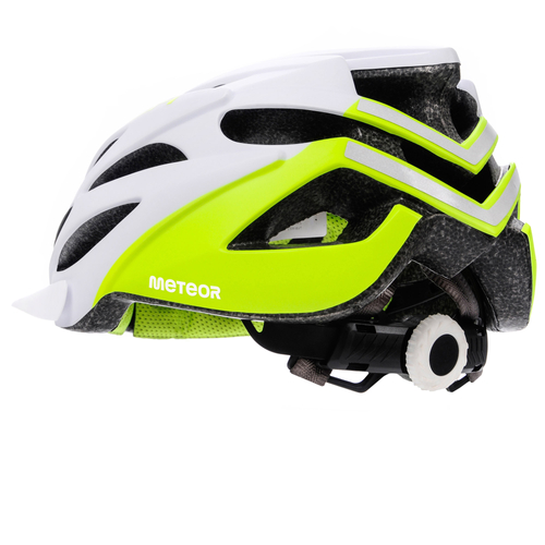 Kask rowerowy Meteor Marven M 55-58 cm biały/neonowy zielony