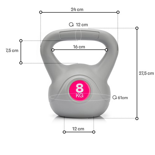 Kettle bell bitumiczny Meteor 8 kg