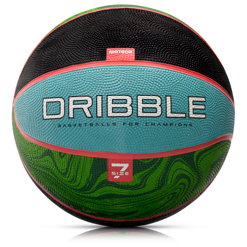 Piłka koszykowa Meteor Dribble niebieski/zielony