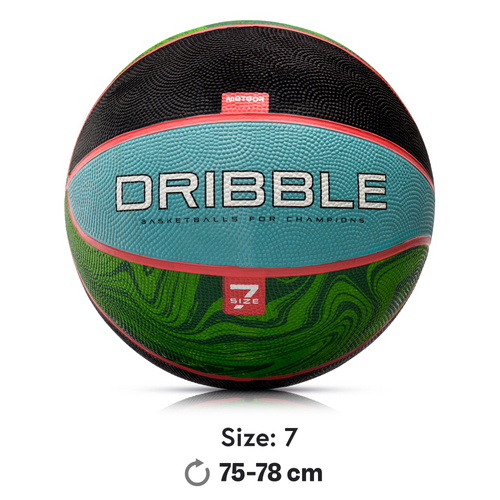 Piłka koszykowa Meteor Dribble niebieski/zielony