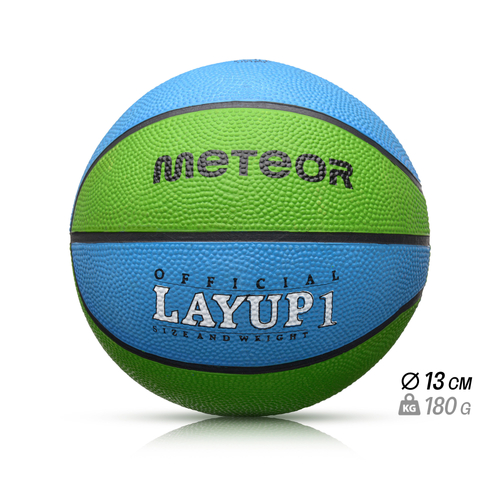 Piłka koszykowa Meteor Layup 1 niebieski/zielony