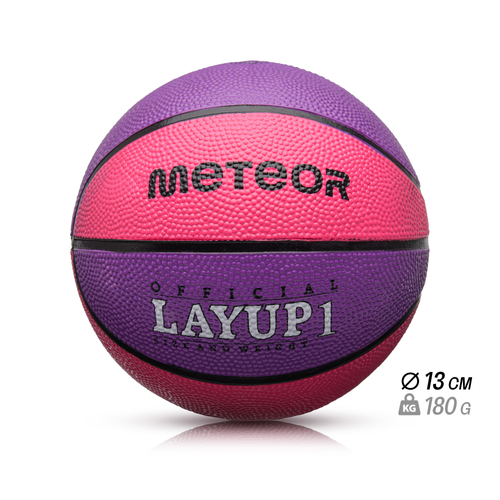 Piłka koszykowa Meteor Layup 1 różowy/fioletowy