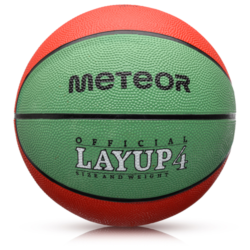 Piłka koszykowa Meteor Layup 4 czerwony/zielony