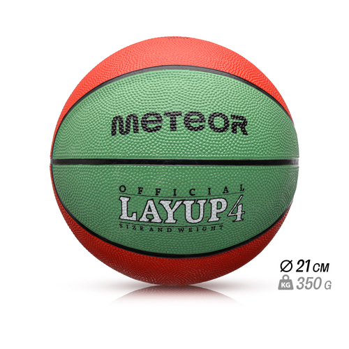 Piłka koszykowa Meteor Layup 4 czerwony/zielony