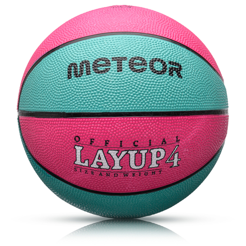 Piłka koszykowa Meteor Layup 4 różowy/niebieski