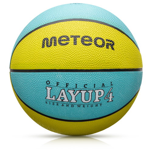 Piłka koszykowa Meteor Layup 4 żółty/niebieski