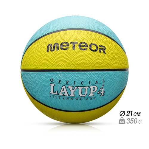 Piłka koszykowa Meteor Layup 4 żółty/niebieski