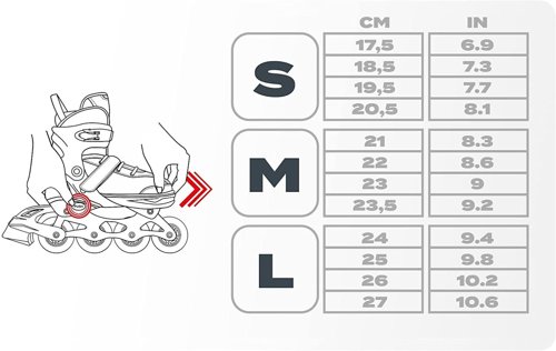 Rolki Meteor 2w1  M 34-37 szary