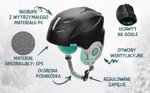 Kask narciarski Meteor Lumi L 58-61 cm miętowy/czarny