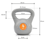 Kettle bell bitumiczny Meteor 4 kg