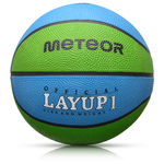 Piłka koszykowa Meteor Layup 1 niebieski/zielony