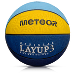 Piłka koszykowa Meteor Layup 3 niebieski/żółty/błękitny