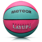 Piłka koszykowa Meteor Layup 4 różowy/niebieski