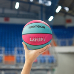 Piłka koszykowa Meteor Layup 4 różowy/niebieski