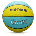 Piłka koszykowa Meteor Layup 4 żółty/niebieski